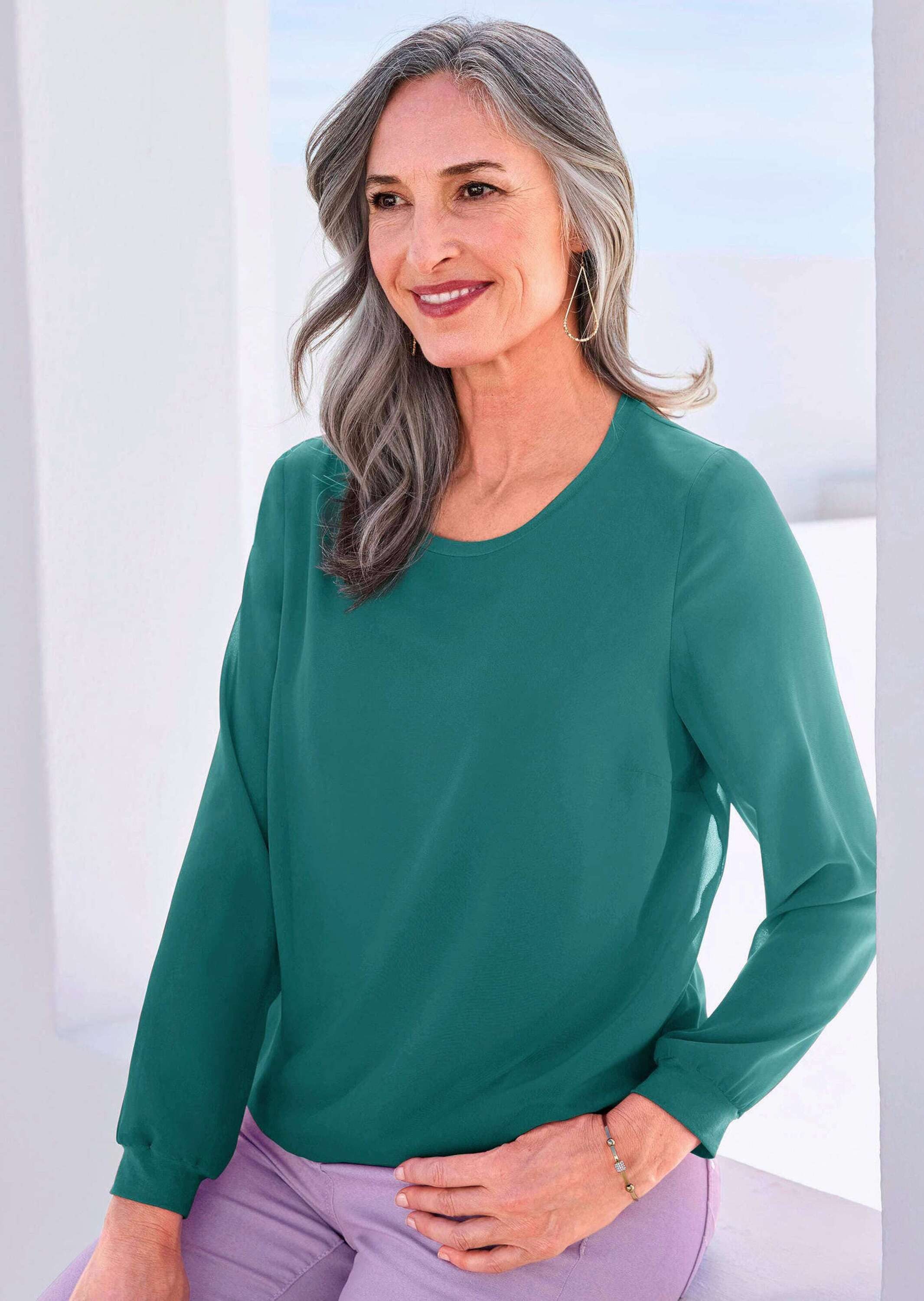 GOLDNER Klassische Bluse Schlupfbluse