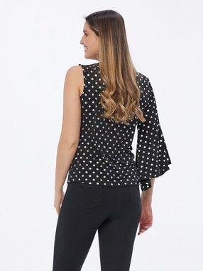 Sarah Kern Blusenshirt Off-Shoulder Shirt koerpernah mit asymmetrischen Ärmeln