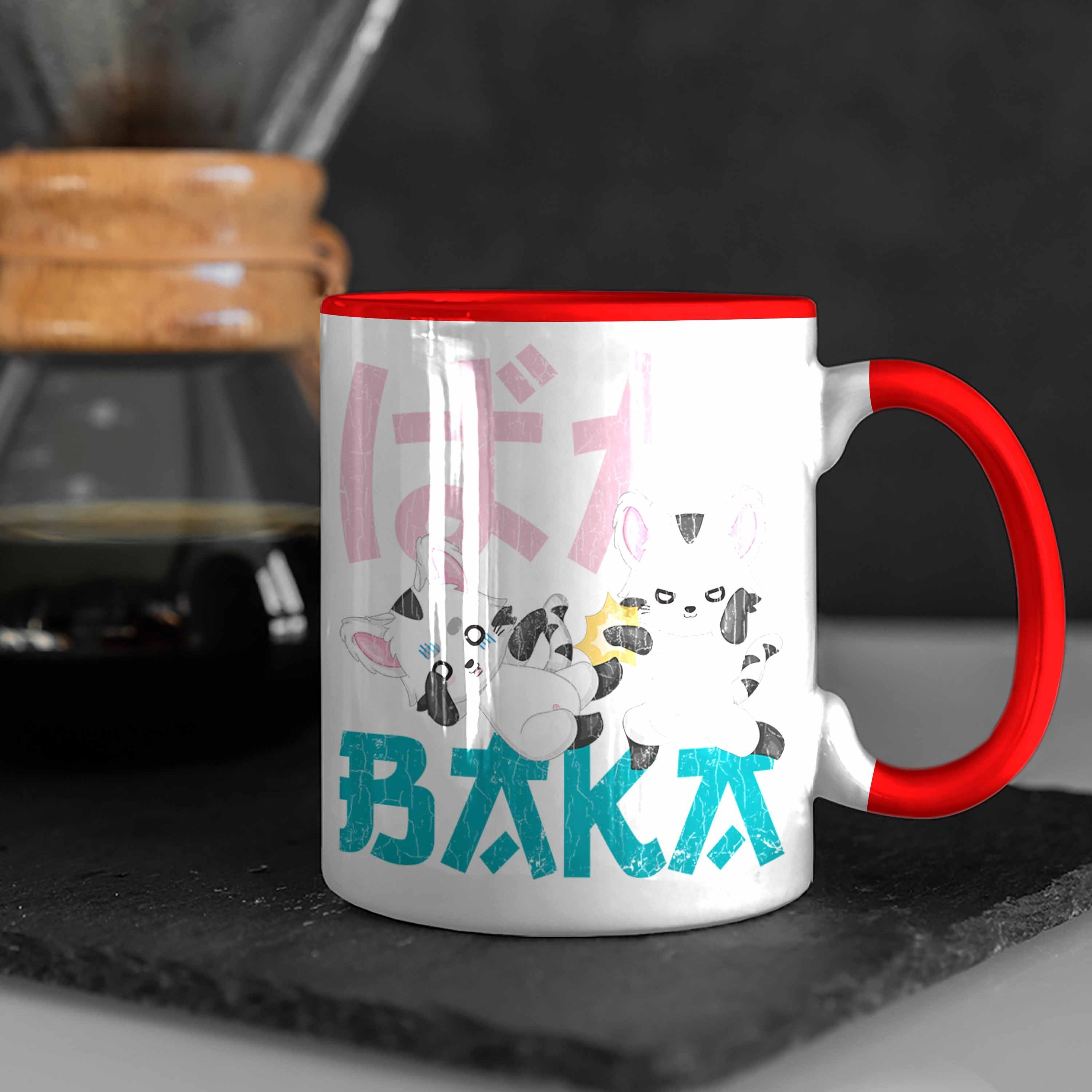 Trendation Tasse Rot - Geschenk Tasse Kaffeetasse Deko Anme Baka Anime Fan Spruch Trendation Geschenke