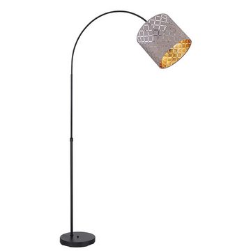 etc-shop LED Bogenlampe, Leuchtmittel nicht inklusive, Bogenleuchte schwarz Leselampe Stehlampe gold Bogenstandleuchte