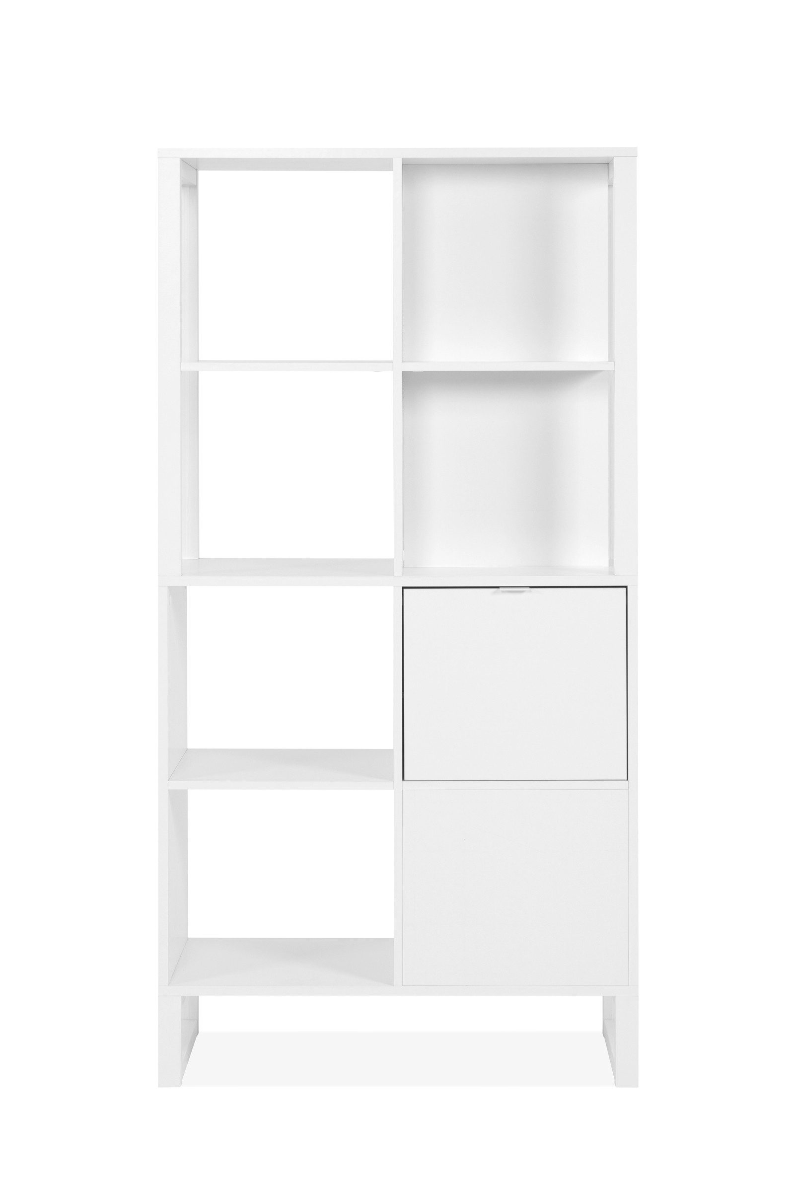 Finori Raumteilerregal 8 Fächer, 2 Türen, weiß - 83,5x165x40cm (BxHxT)