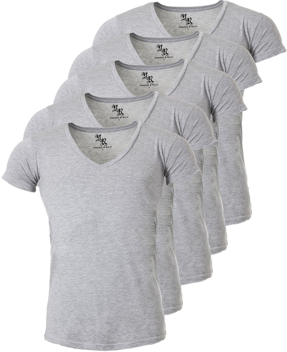 Young & Rich T-Shirt Herren Uni Basic 1315 extra tiefer Ausschnitt 5er Pack günstig online kaufen