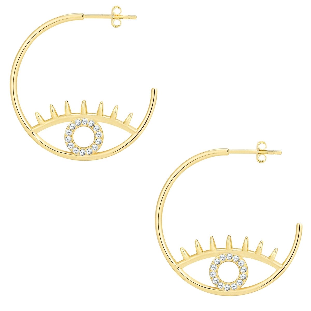 Glanzstücke München Paar Creolen Allsehendes Auge gelbgold, mit Zirkonia günstig online kaufen