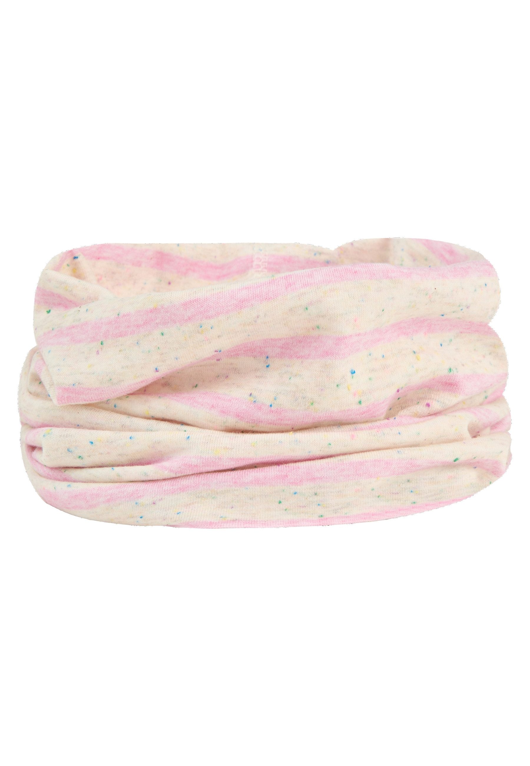Sterntaler® Halstuch Schlauchschal geringelt, (1-St), Schlauchschal aus Ringel-Melangejersey mit bunten Pünktchen