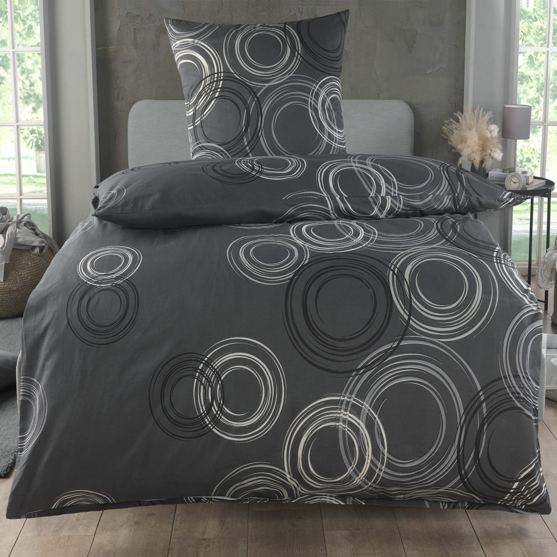 Malika Bettwäsche 135x200 + 80x80 cm atmungsaktiver Baummwoll Renforce Bettbezug, Renforce Baumwolle, 2 teilig, Für Allergiker geeignet, pflegeleicht, angenehm weicher Stoff