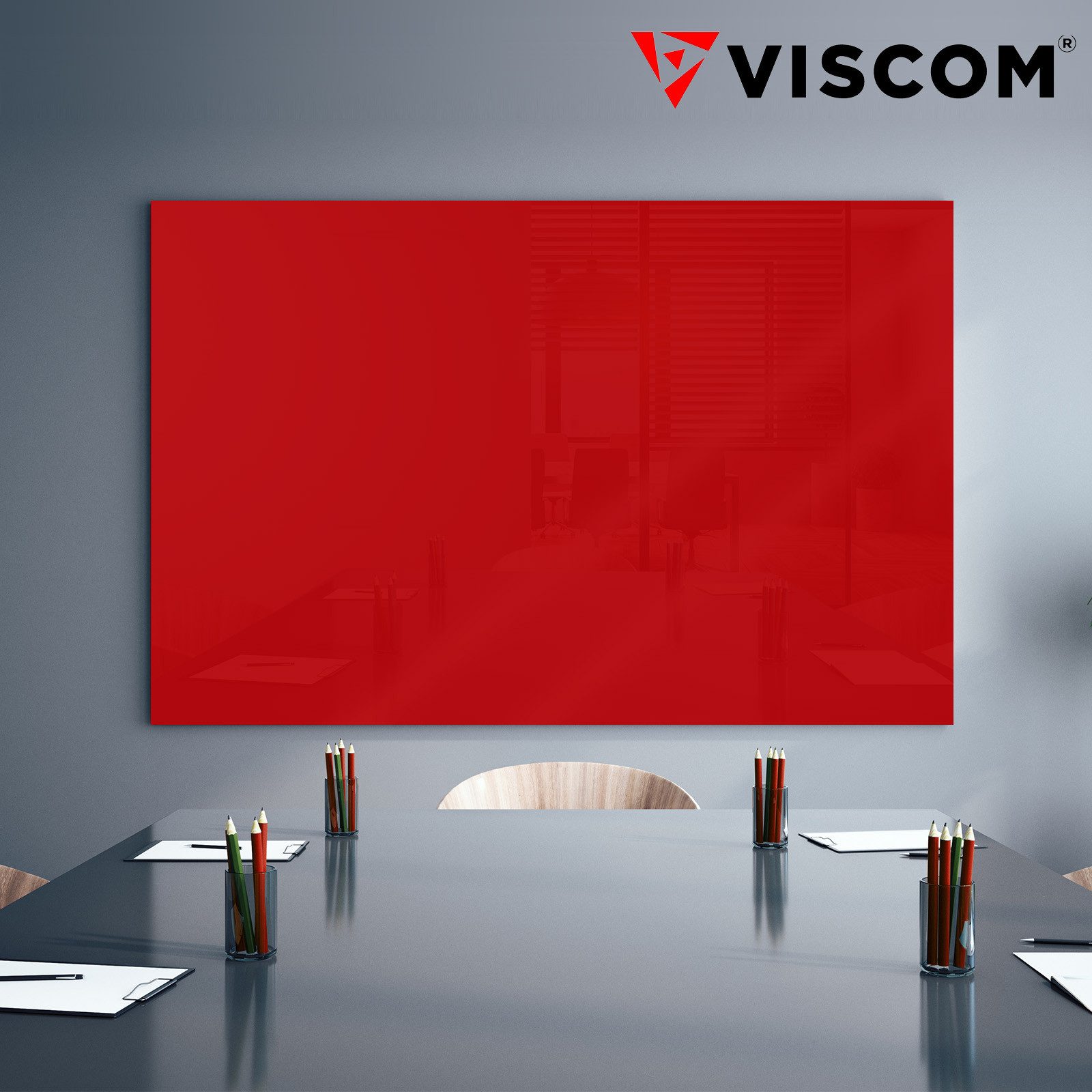 Viscom Magnettafel MIO, Glas-Magnettafel - beschreibbar & trocken abwischbar - inkl. Zubehör