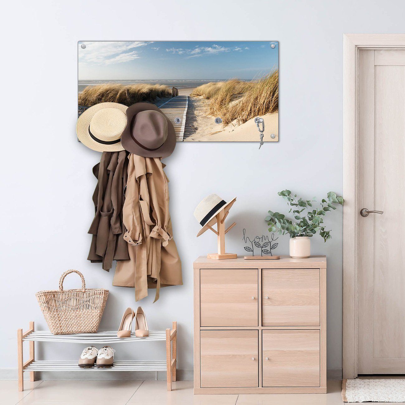 banjado Garderobenleiste Glas Dünen (Wandgarderobe, mit günstig online kaufen