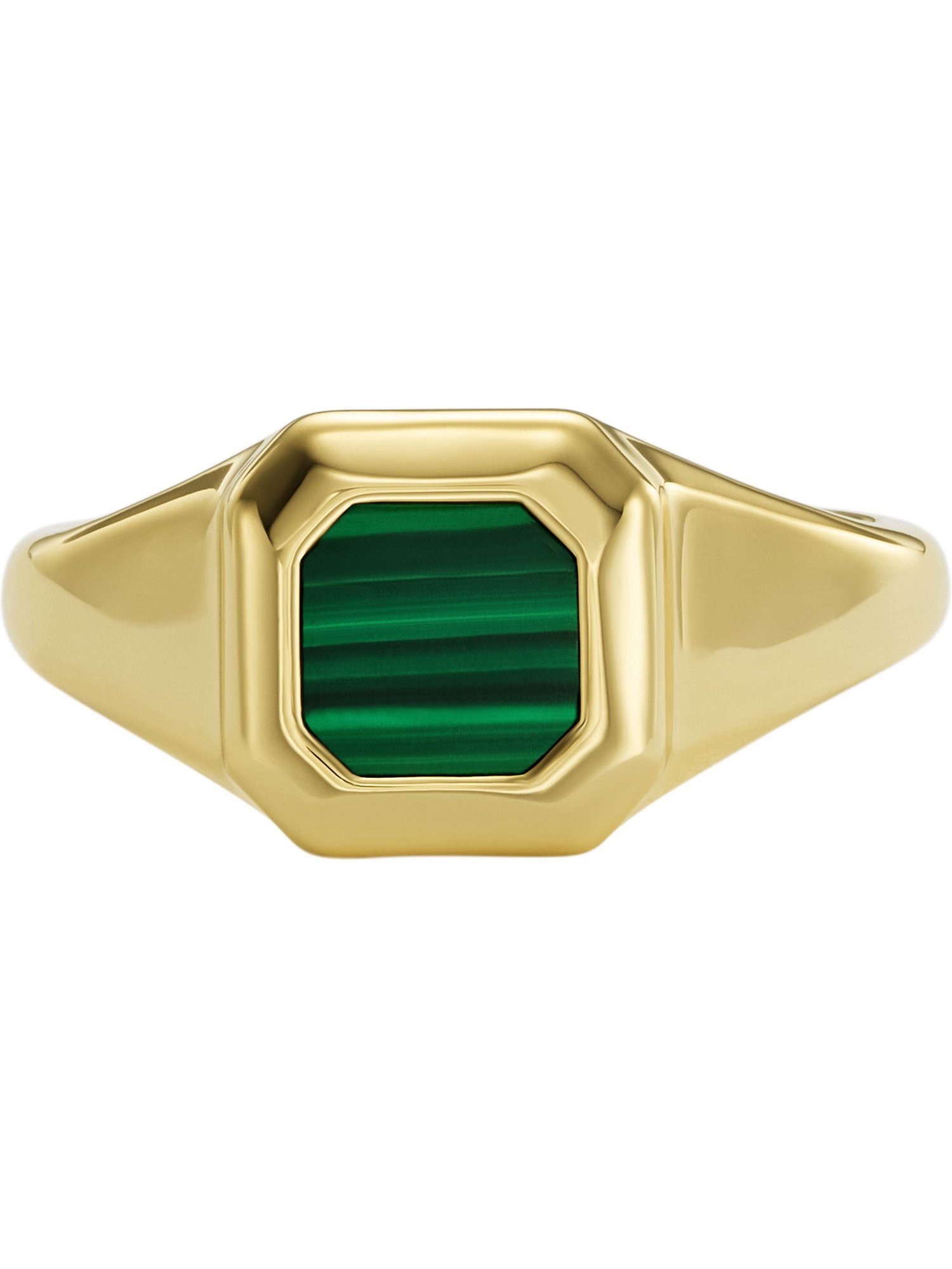 Fingerring Fossil Damen-Damenring Metall Malachit
