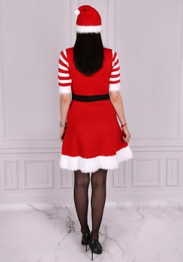 Sarcia.eu Kostüm Nikolaus-Kostüm Verkleidung für Damen, Kleid + Mütze XXS