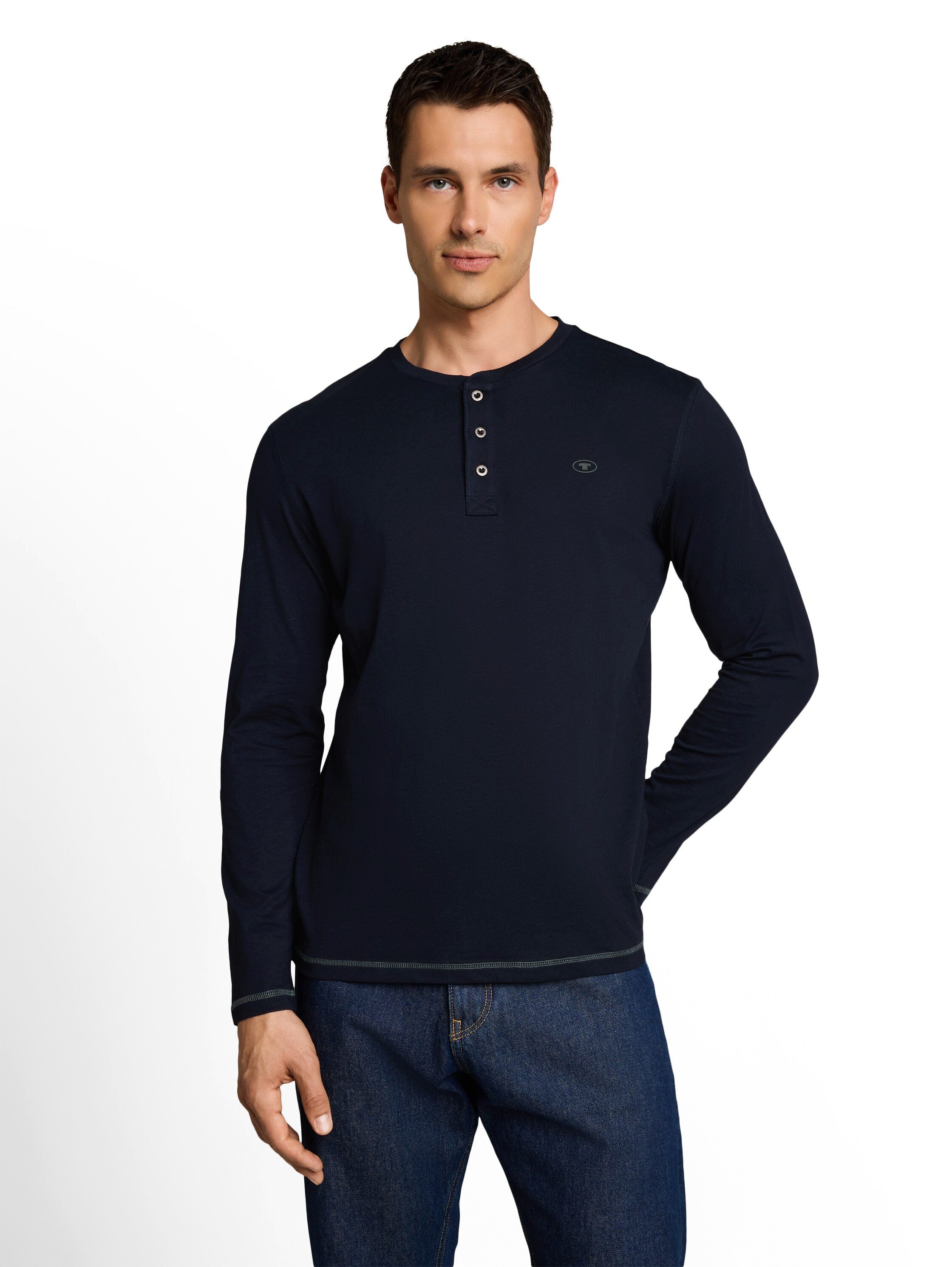 TOM TAILOR Langarmshirt mit Knopfleiste