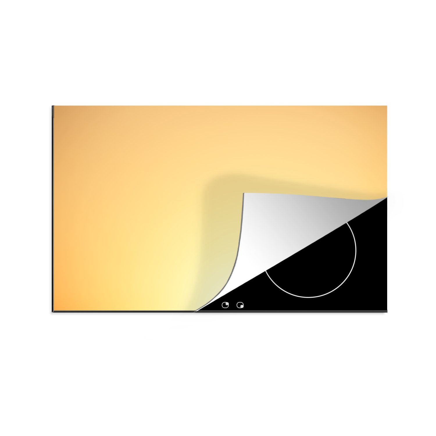 MuchoWow Herdblende-/Abdeckplatte Sonne mit gelbem Vinyl, Schimmer, tlg), Schutz die Induktionskochfeld cm, 81x52 küche, (1 für Ceranfeldabdeckung
