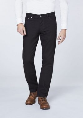 OKLAHOMA PREMIUM DENIM Straight-Jeans aus schwarzem Denim (1-tlg)