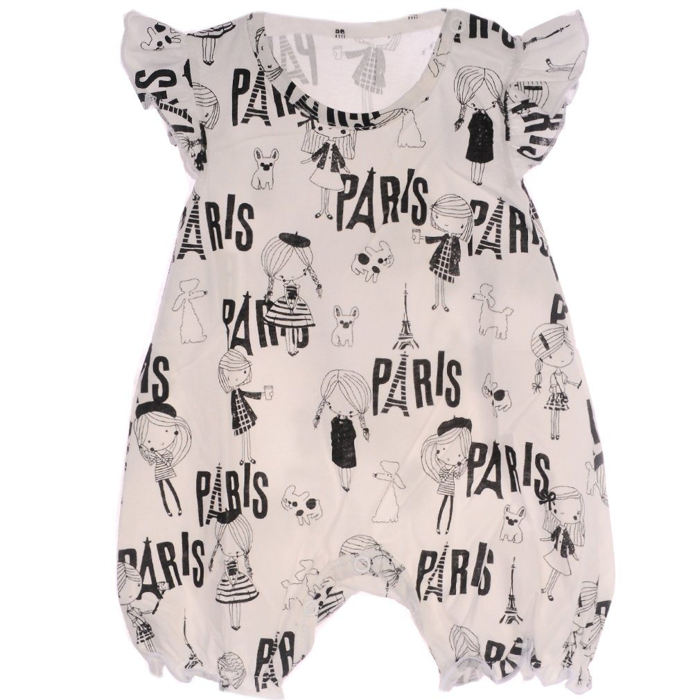 La Bortini Spieler Baby Spieler in Creme schwarz für Mädchen aus reiner Baumwolle, 44 50 56 62 68 74 80 86
