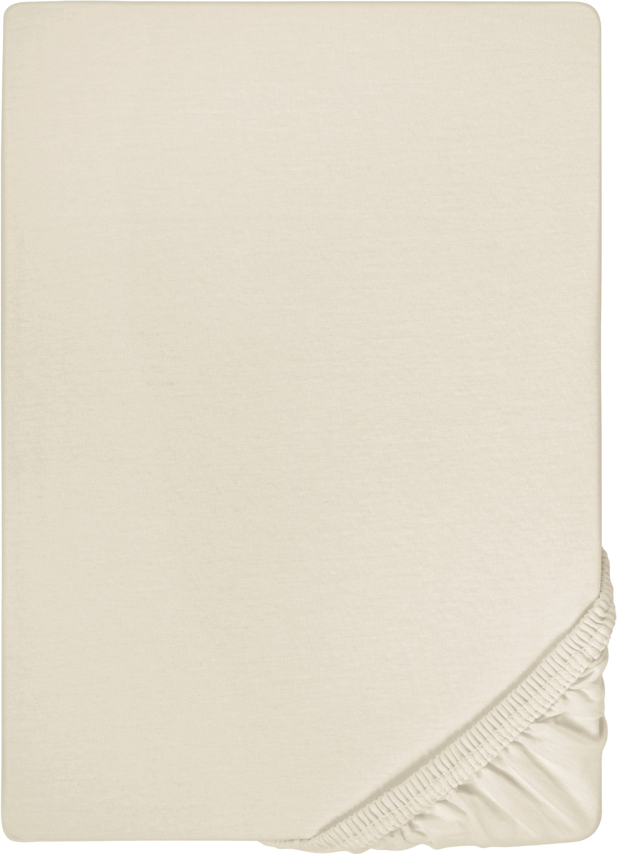 Biberna Spannbettlaken Conny, Jersey-Elasthan, Gummizug: rundum, (1 Stück), hochwertiges Jersey-Elasthan geeignet für Wasser- und Boxspringbetten