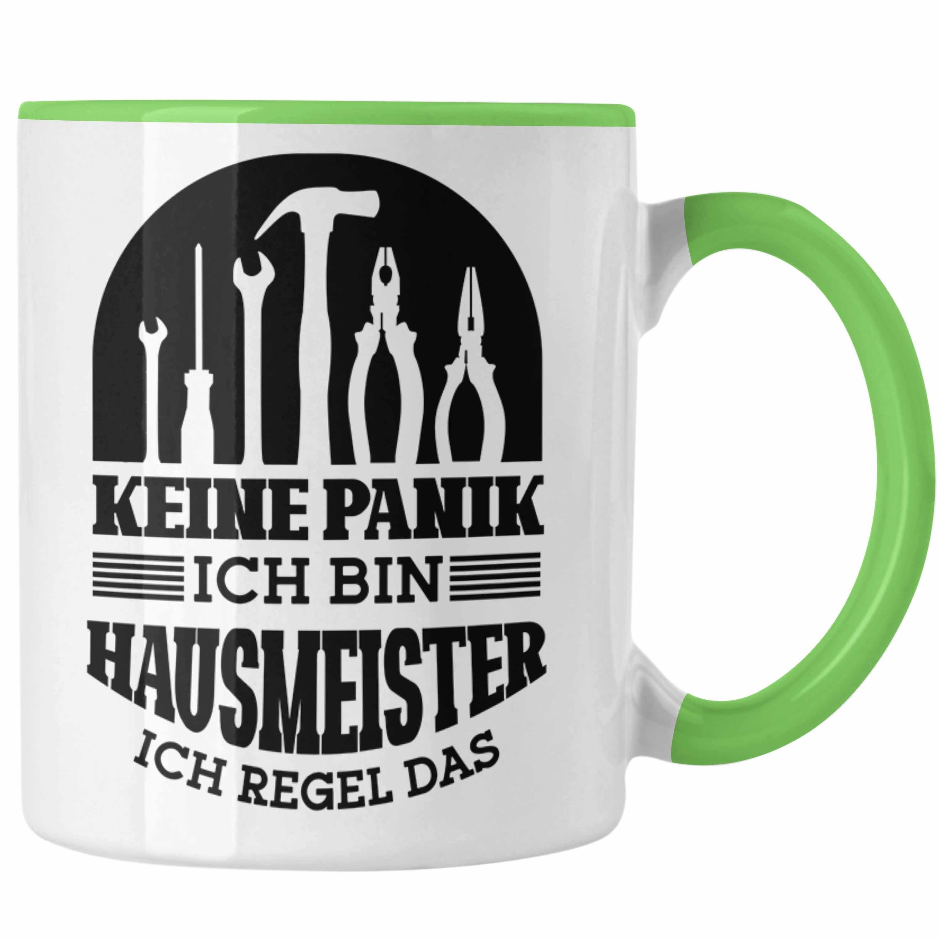 Spruch für Trendation Geschenk Grün Hausmeiste Tasse Hausmeister Lustiger Tasse Geschenkidee