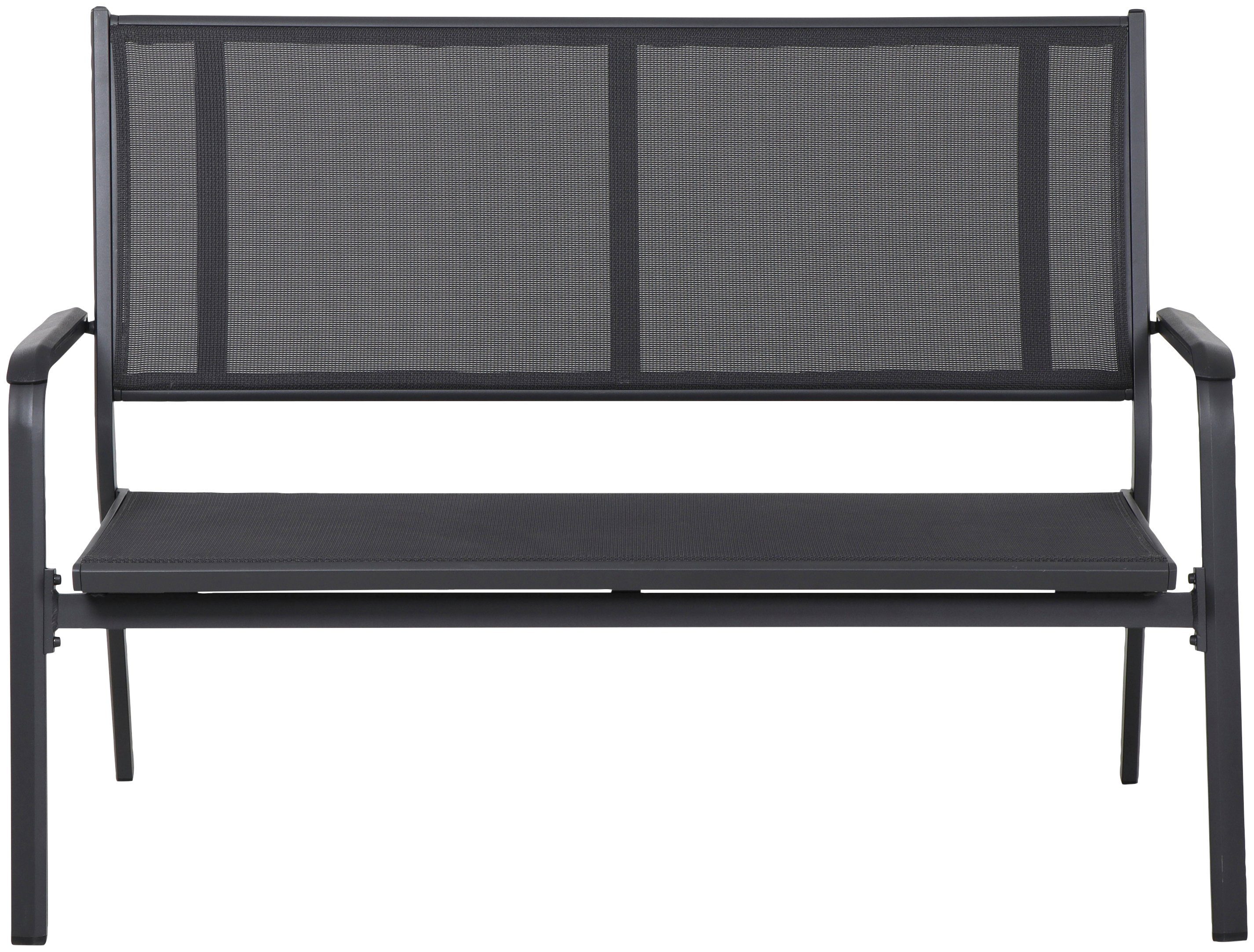 Siena Garden Gartenbank Tesoro, 2er Bank, Aluminium, Textilbezug, matt-anthrazit