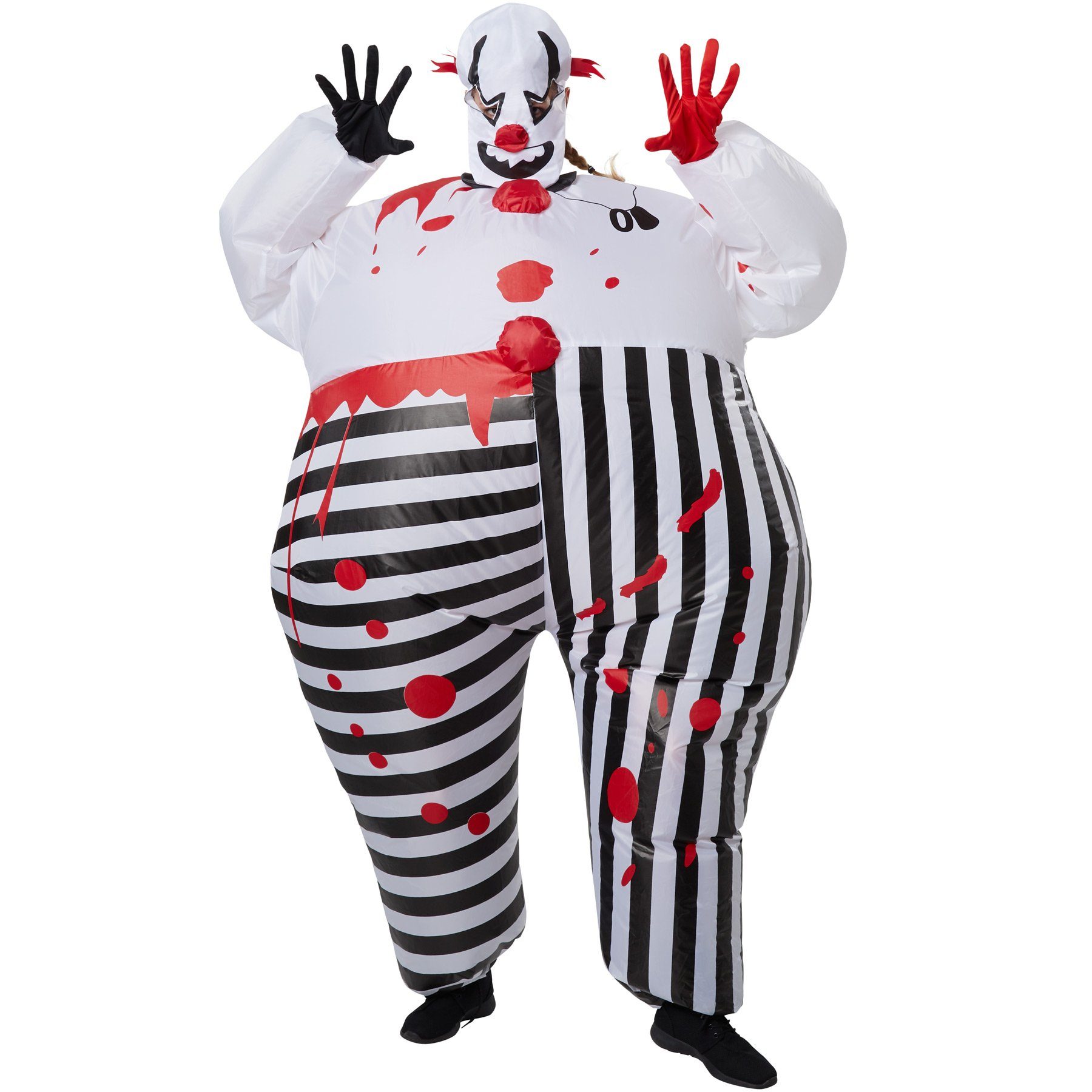 dressforfun Kostüm Aufblasbares Kostüm Horror-Clown, Aufblasbares Kostüm mit Handschuhen und Maske
