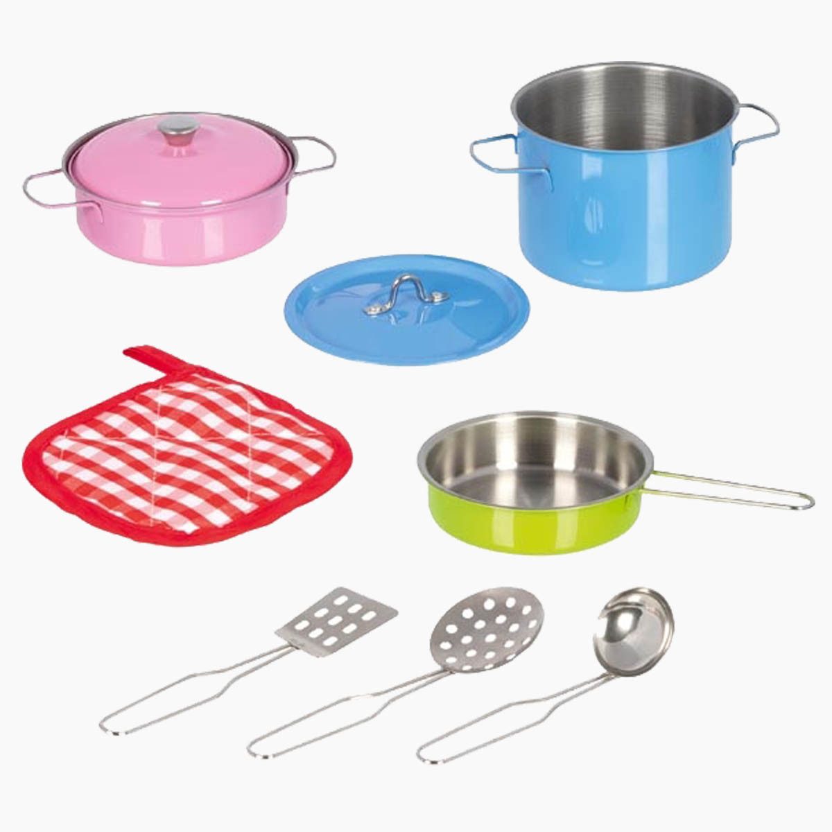 goki Kinder-Küchenset Kochset, farbenfroh, (packung, 9-tlg., koch set), Kreativer Spielspaß für kleine Küchenchefs