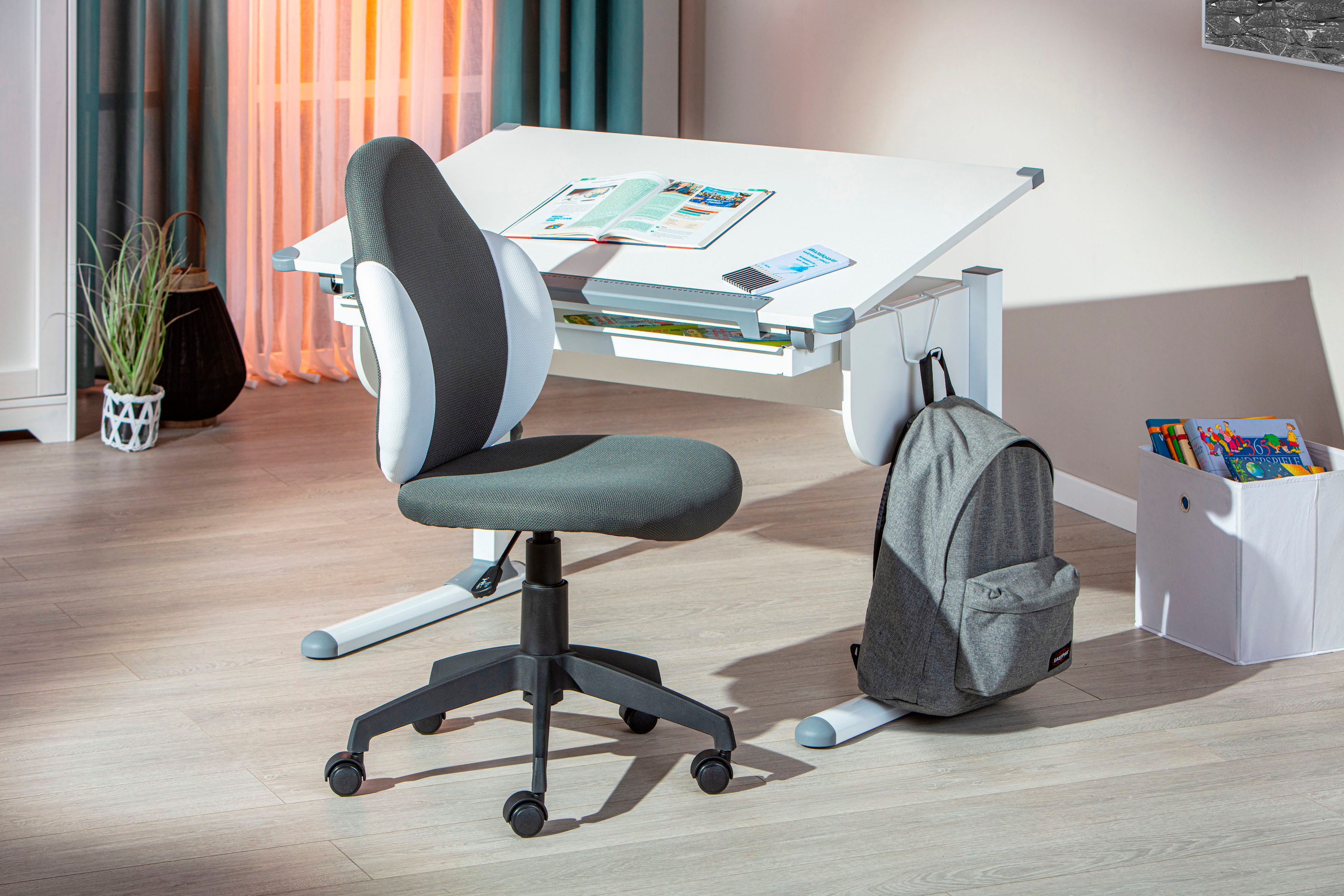 Inter Link Bürostuhl Jessi, Kinderdrehstuhl, ergonomisch, höhenverstellbar, Drehstuhl, für Kinder und Jugendliche
