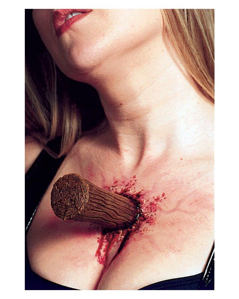 Horror-Shop Vampir-Kostüm Holzpflock Latexapplikation Spezial Make-up Effekt
