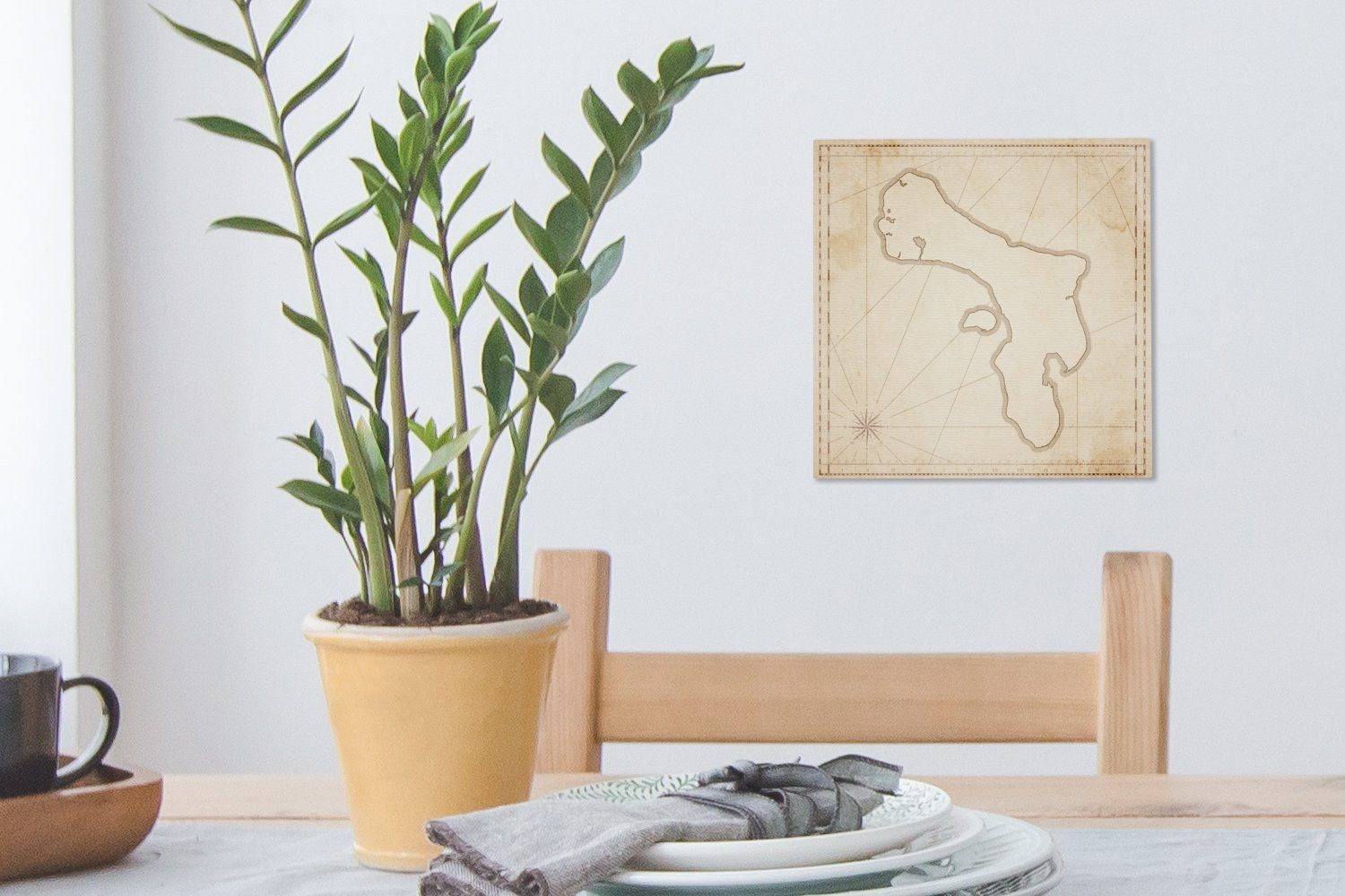 antiken Wohnzimmer (1 Illustration Bilder darauf, Leinwand mit Bonaire für St), Schlafzimmer Leinwandbild einer Karte OneMillionCanvasses®