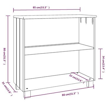 furnicato Sideboard HAMAR Hellgrau 85x35x80 cm Massivholz Kiefer