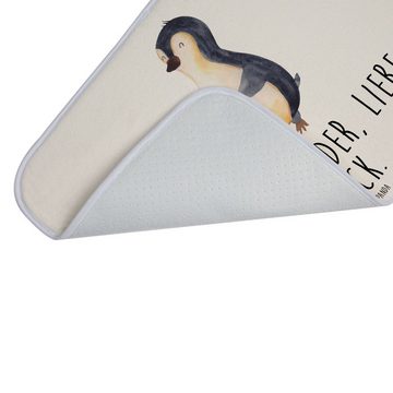 Badematte Pinguin Marienkäfer - Weiß - Geschenk, Duschvorleger, aufmerksam, Bad Mr. & Mrs. Panda, Höhe 1 mm, 100% Polyester, rechteckig, Märchenhafte Designs