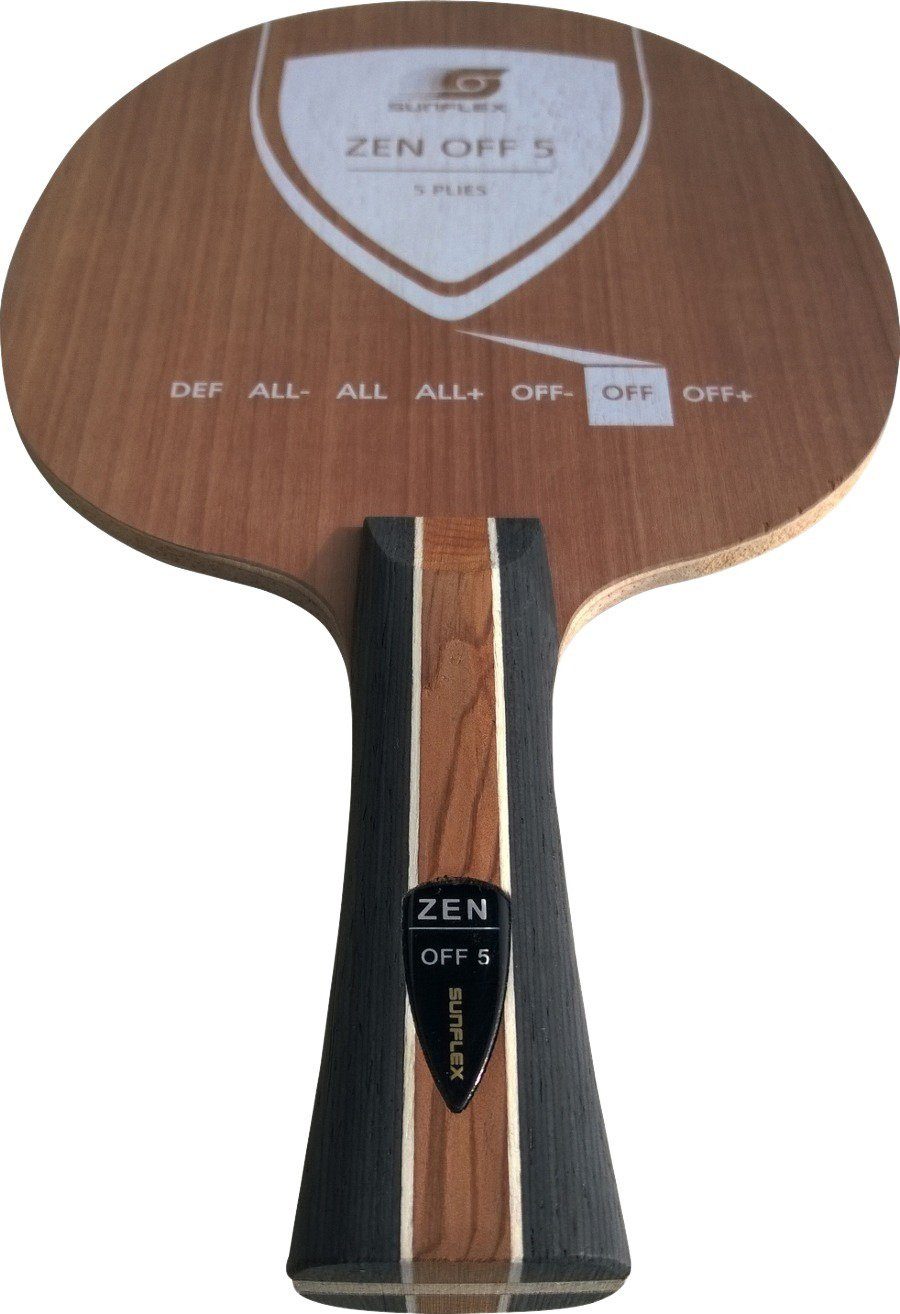 Sunflex Tischtennisschläger Zen Off 5 Tischtennis-Holz konkaver Griff