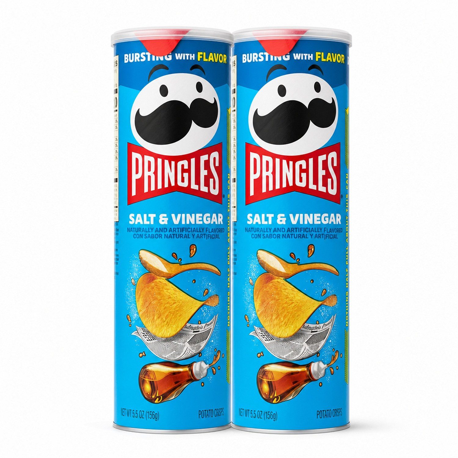 Pringles Knabberei, 2 x 158 g, Salt & Vinegar