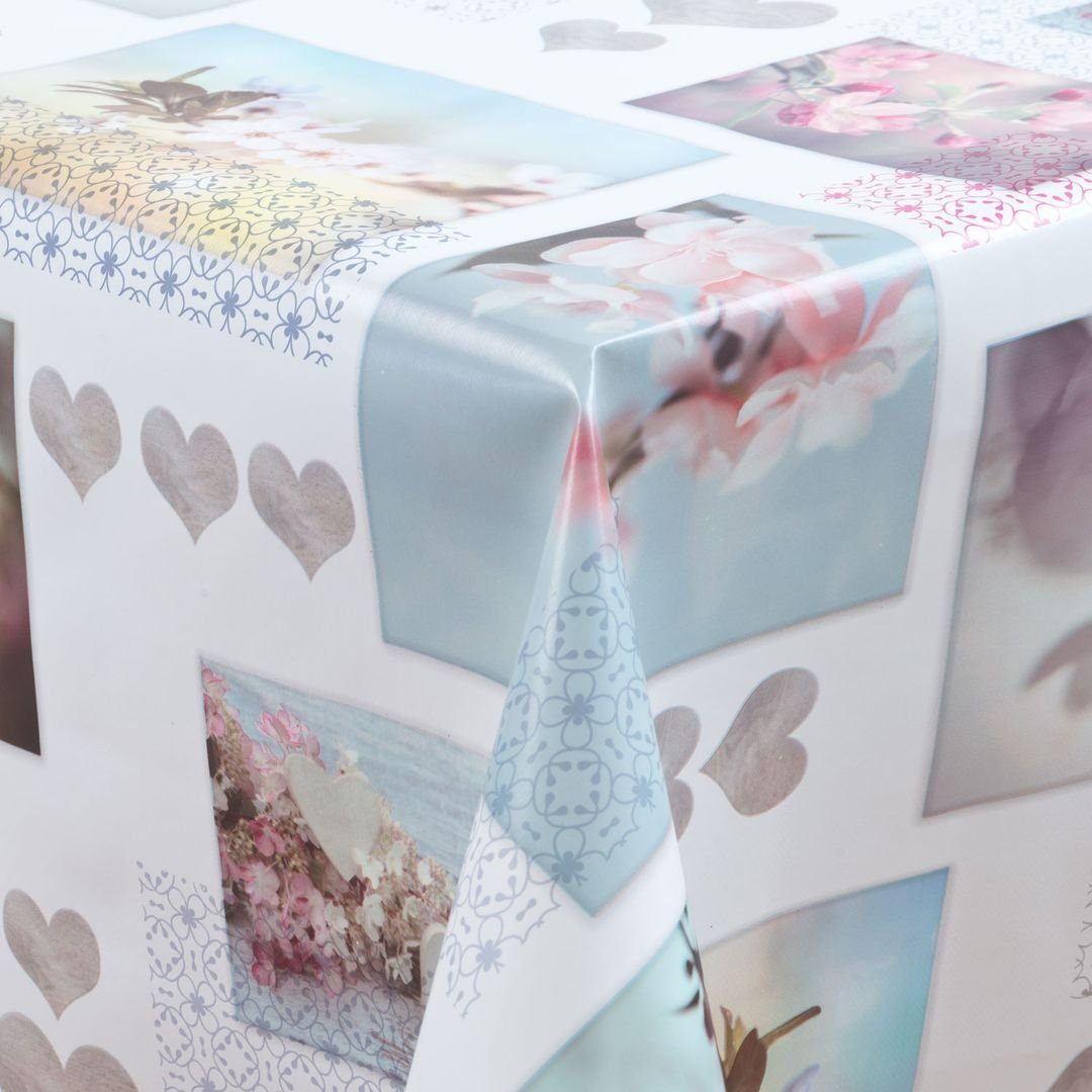 laro Tischdecke Wachstuch-Tischdecken Abwaschbar Magnolia Herzen günstig online kaufen