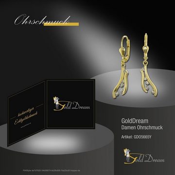 GoldDream Paar Ohrhänger GoldDream Ohrhänger Ranke Zirkonia weiß (Ohrhänger), Damen Ohrhänger Ranke aus 333 Gelbgold - 8 Karat, Farbe: gold, weiß