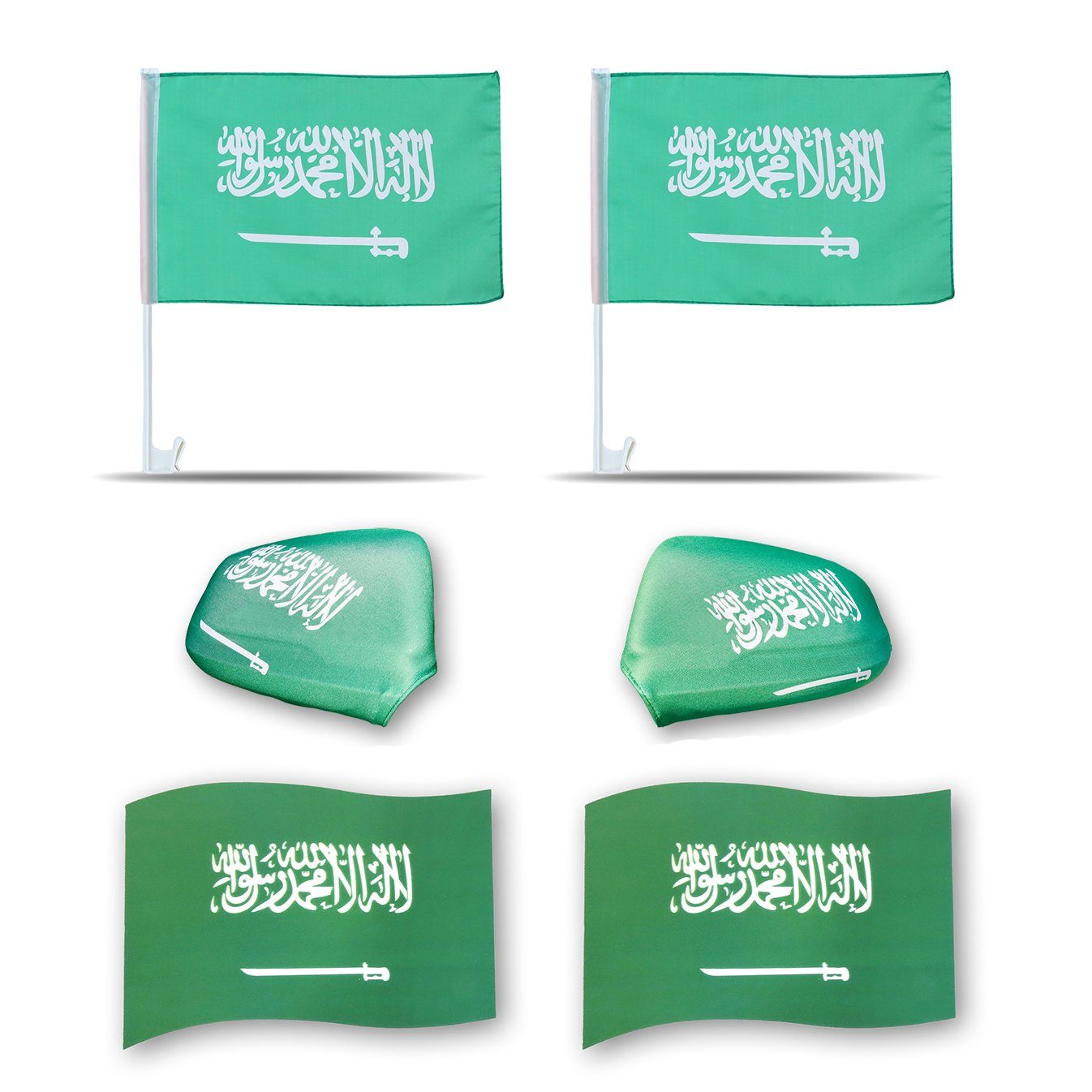 Sonia Originelli Fahne Fanpaket "Saudiarabien" Saudi Arabia Magnet Außenspiegel Flaggen, Magnete: 3D-Effekt