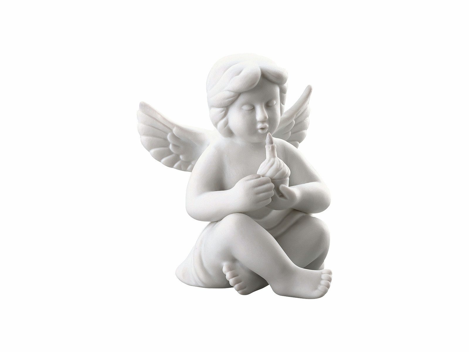 Rosenthal Dekofigur Engel klein weiss matt m. Geburtstagskuchen 6cm, Figuren