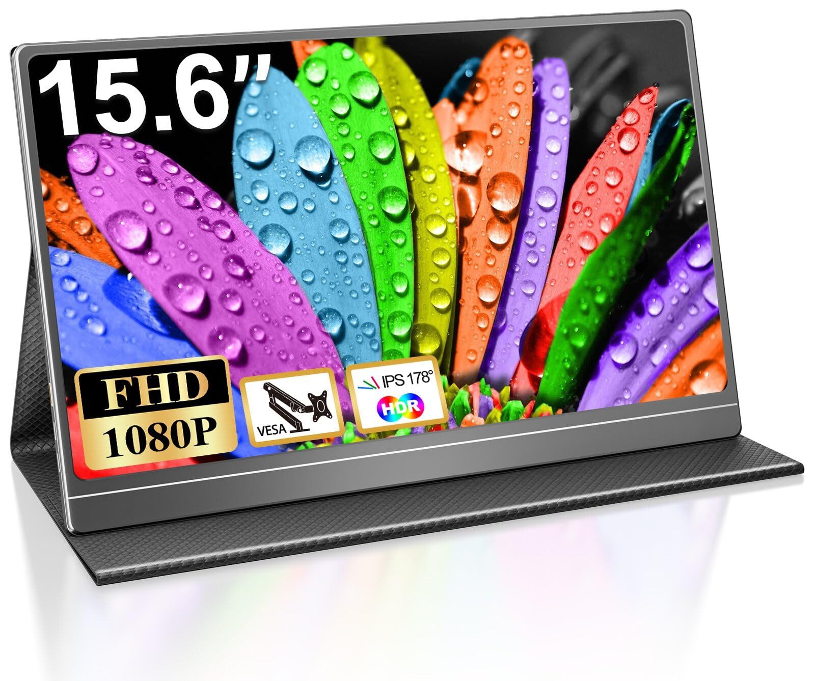 YI Portable Monitor 15,6 Zoll,mit USB C HDMI 1080P HDR VESA kompatibel Portabler Monitor