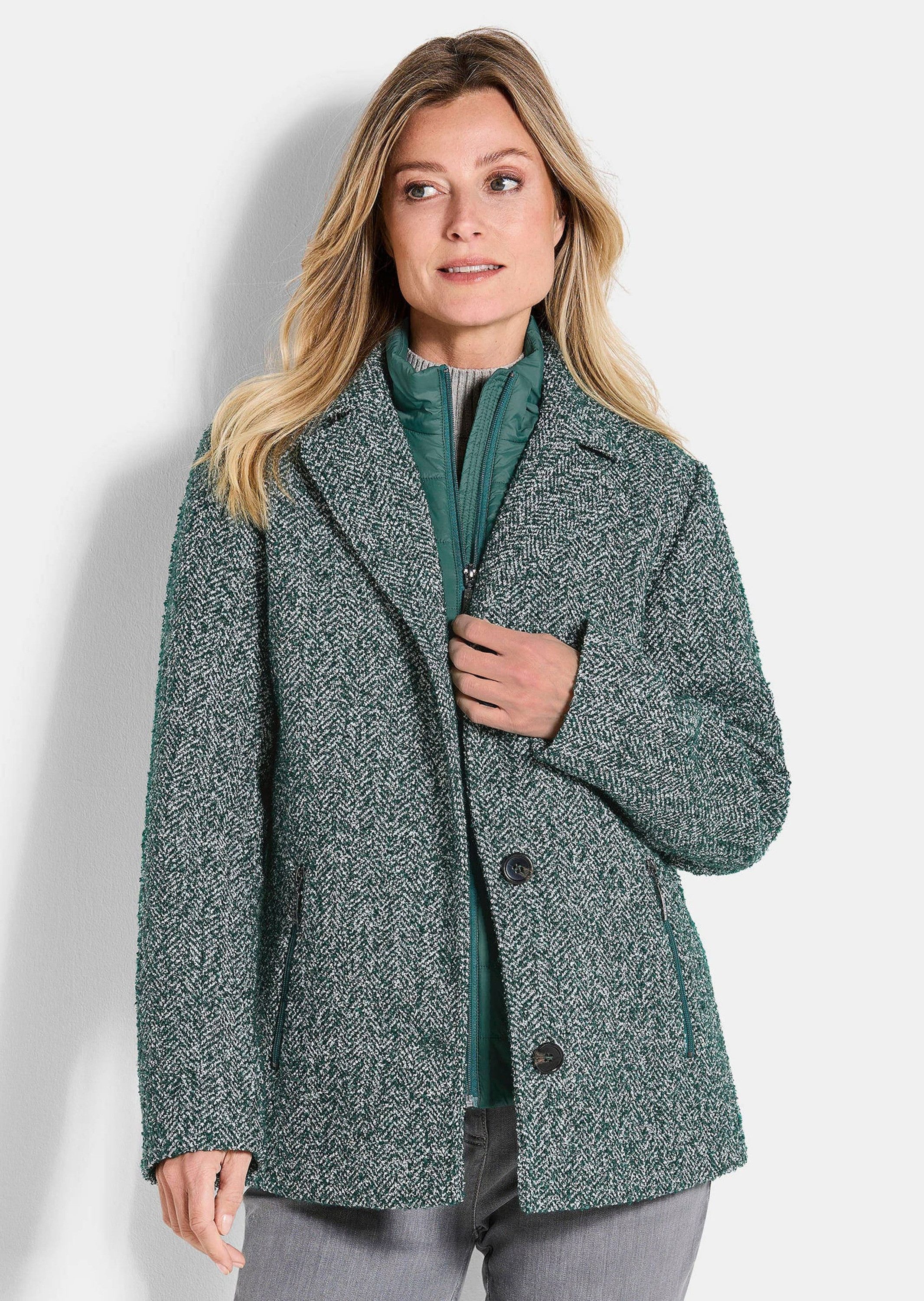 Outdoorjacke Jacke in 2-in-1-Optik mit Steppeinsatz