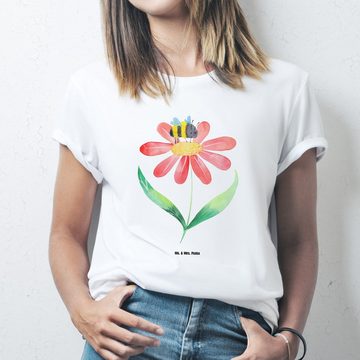 Mr. & Mrs. Panda T-Shirt Hummel Blume - Weiß - Geschenk, Tiermotive, T-Shirt mit Spruch, Nacht (1-tlg)
