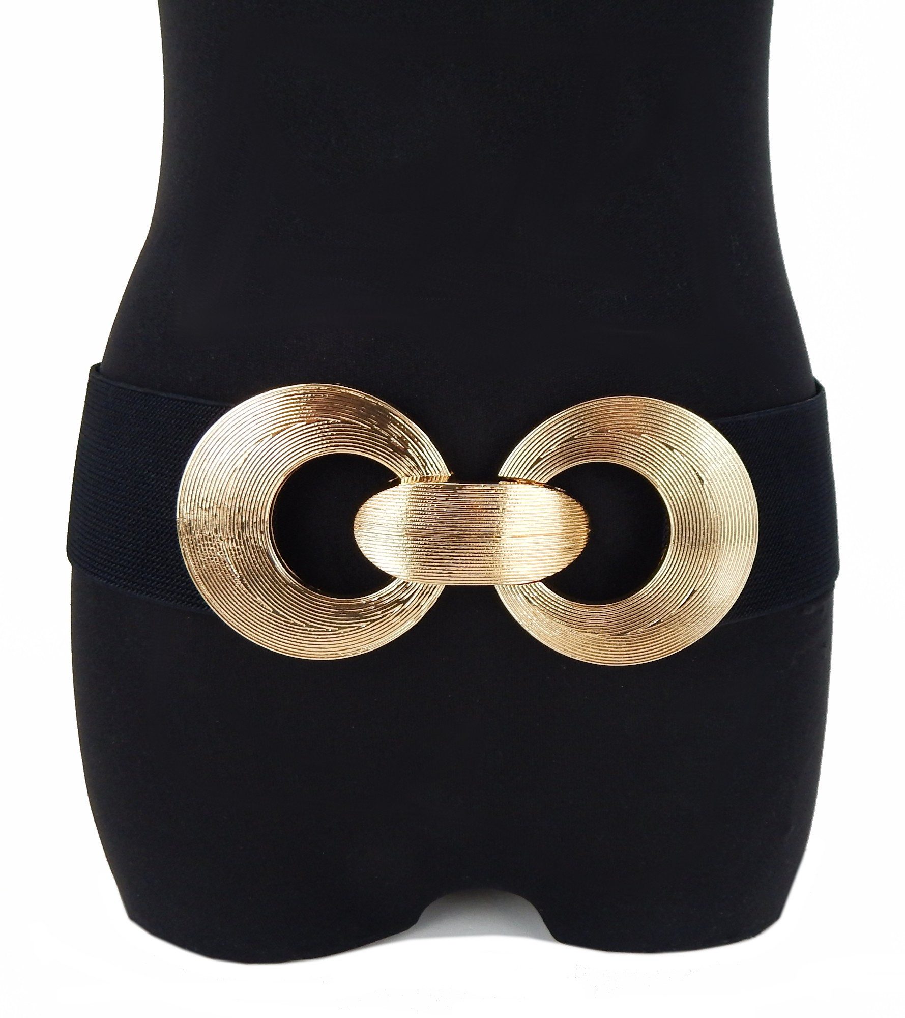 Ella Jonte Stretchgürtel schwarz silber oder gold elastischer Gürtel 75 - 9 günstig online kaufen