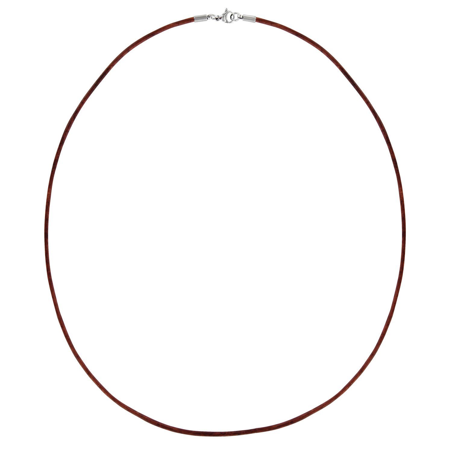 Auroris Lederband 2mm Echtleder Kette mit Edelstahl Karabinerverschluss (Farbe/Länge wählbar), Made in Germany