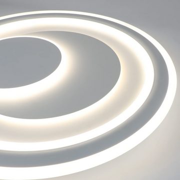ZMH LED Deckenleuchte Acryl Modern Rund mit RGB Hintergrundleuchtung ∅50cm, Einstellbare Farbtemperatur, LED fest integriert, 3000-6500K+RGB, Rund Küchenlampe Design, für Wohnzimmer Schlafzimmer