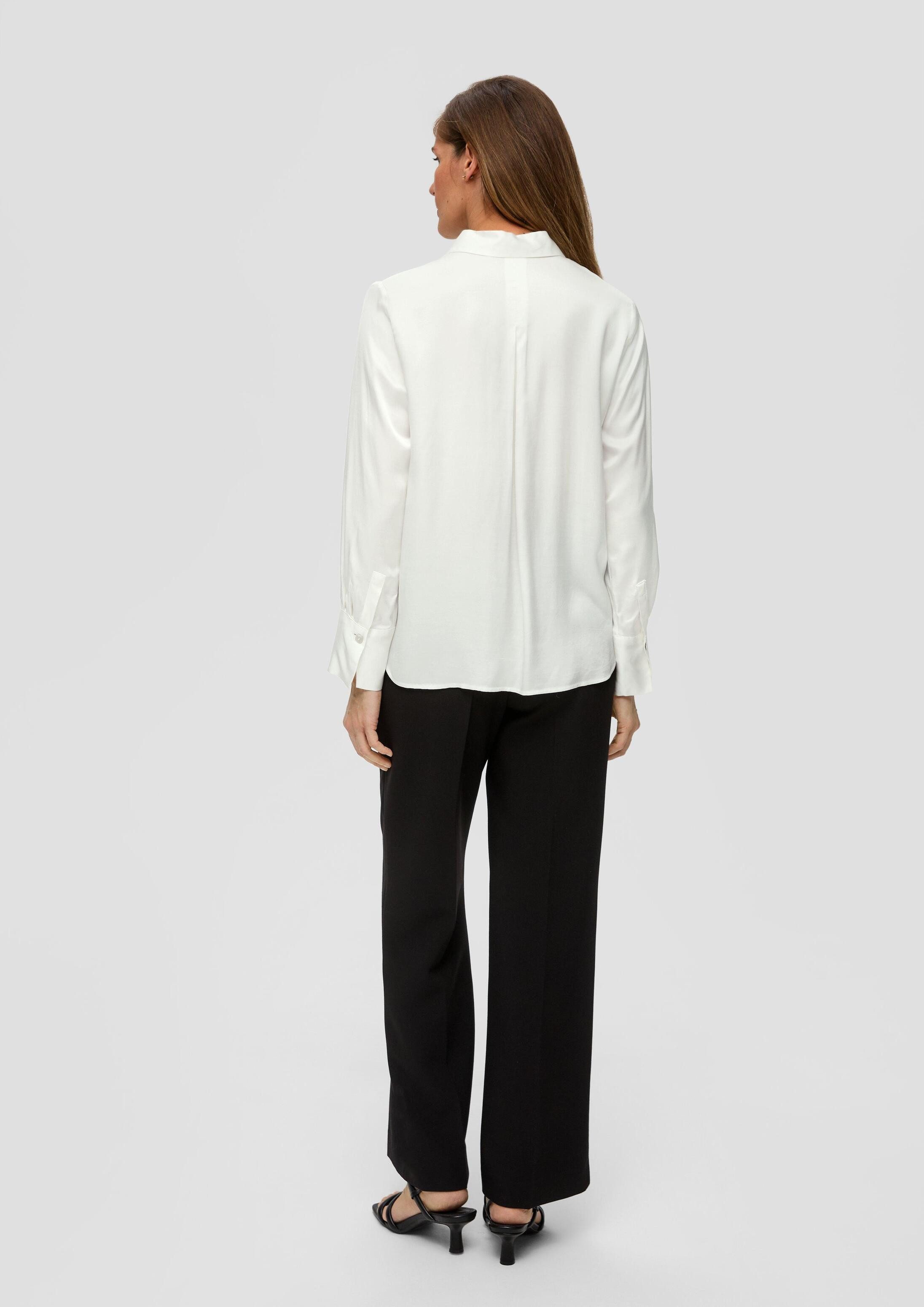 s.Oliver Langarmbluse Bluse Lange Hemdbluse aus reiner Viskose