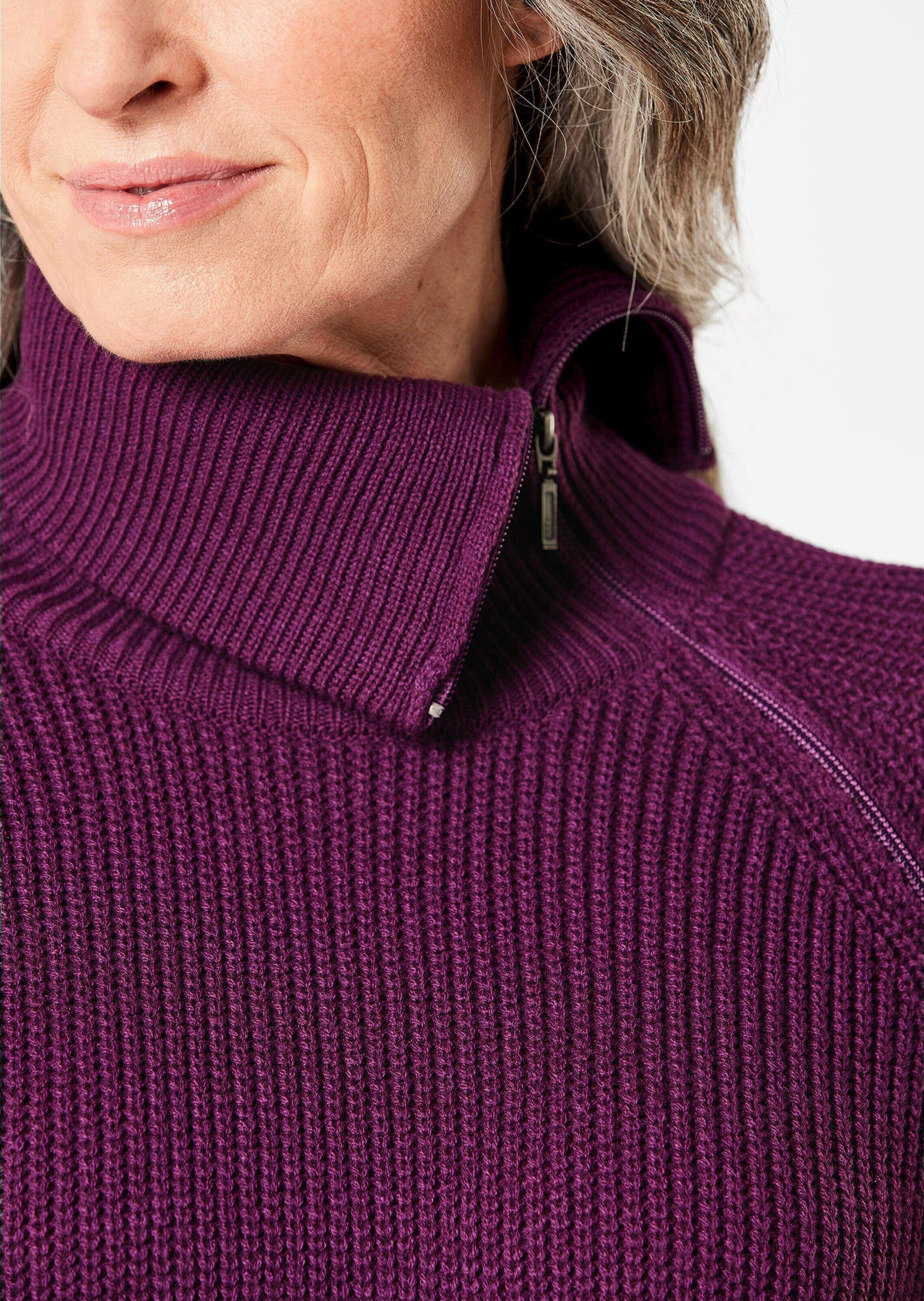 GOLDNER Strickkleid Strickkleid mit raffiniertem asymmetrischem Kragen