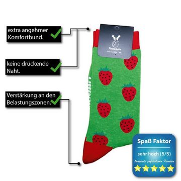 TwoSocks Freizeitsocken Erdbeer Socken lustige Socken Herren & Damen, Einheitsgröße