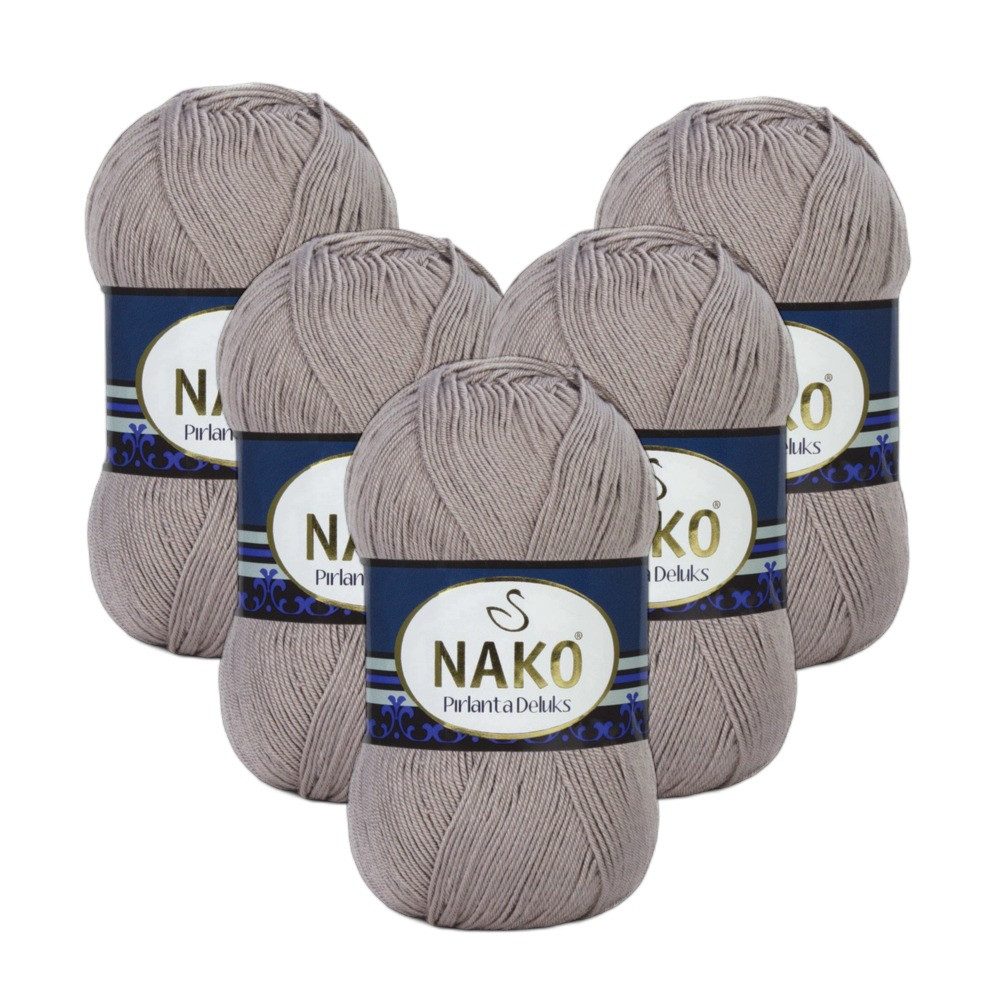 NAKO 5 x Nako Pirlanta Deluks Häkelwolle, 390 m, Strickgarn,Amigurumi,Häkelgarn