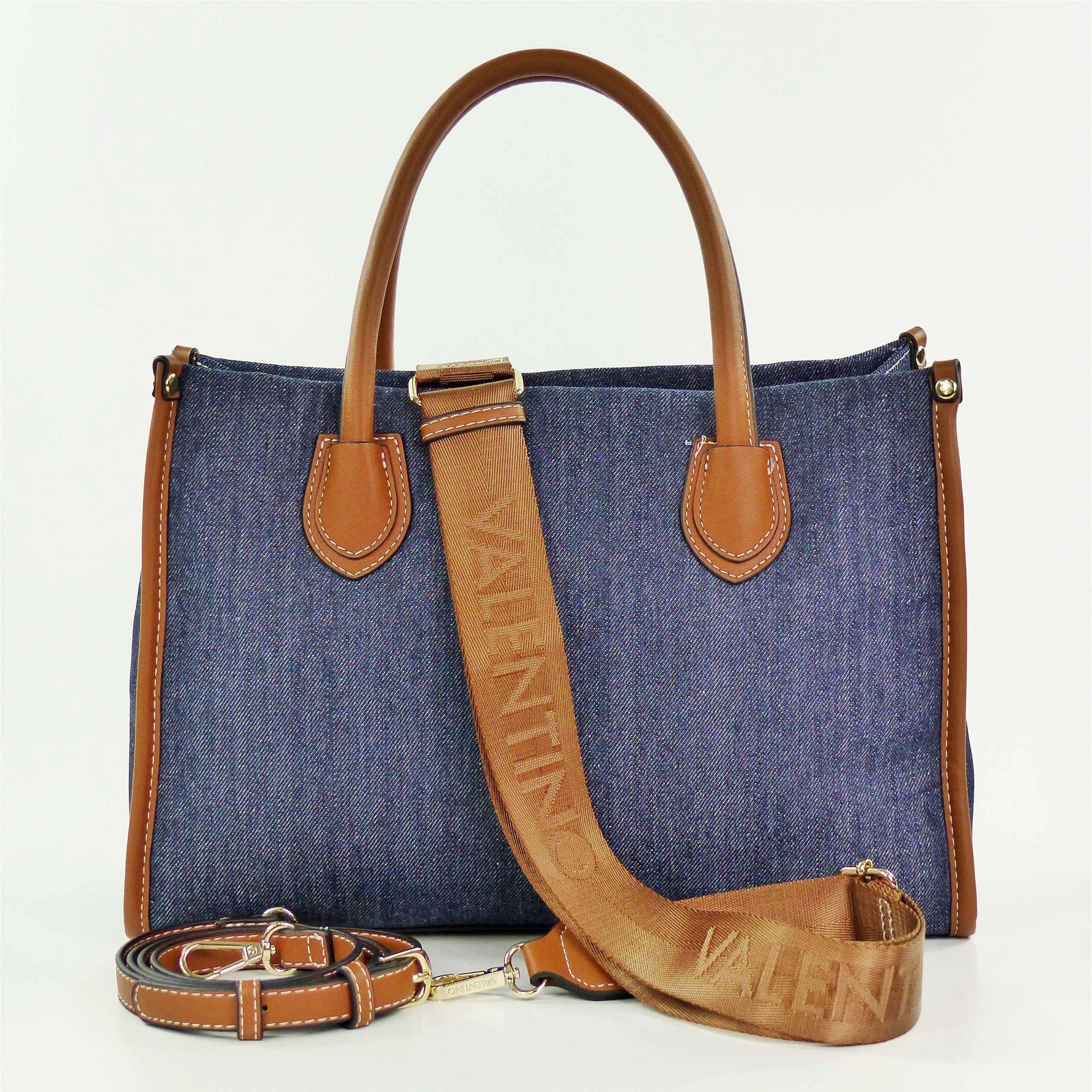 VALENTINO BAGS Handtasche LEITH RE VBS7QH01D-DENIM/CUOIO