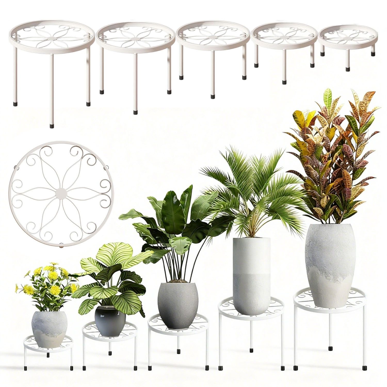 SURFOU Blumenständer 5er-Set Pflanzenständer Blumenhocker Pflanzenregal Blu günstig online kaufen