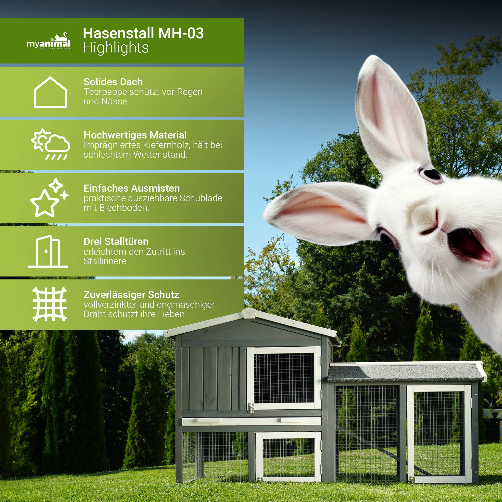 My Animal Kleintierstall XXL Hasenstall MH-03 günstig online kaufen