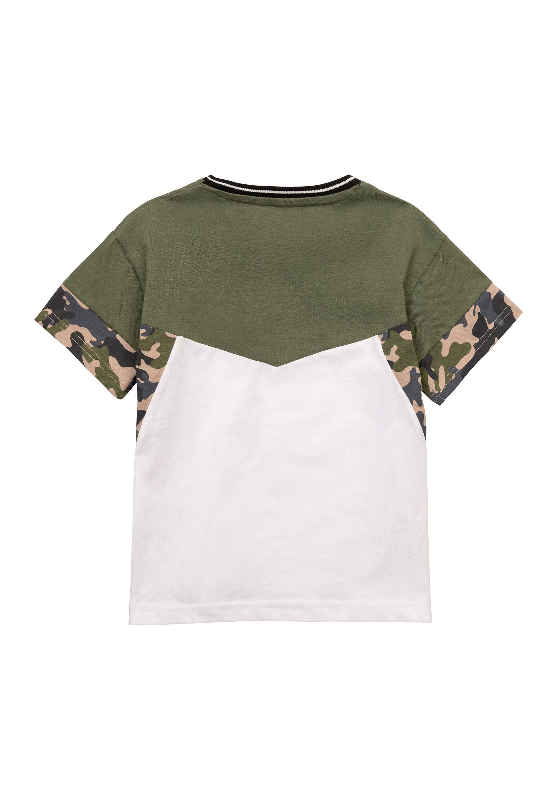 MINOTI T-Shirt & Shorts Set: und T-Shirt Khakigrün einfaches Shorts (3y-14y)