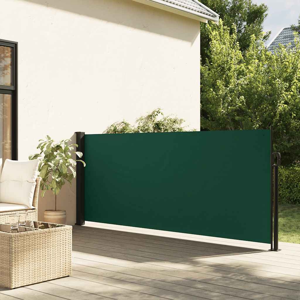 vidaXL Seitenmarkise Seitenmarkise Ausziehbar Dunkelgrün 120x600 cm