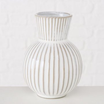 BOLTZE Dekovase "Deborah" aus Keramik (Steingut) in cremeweiß, Vase Blumenvase