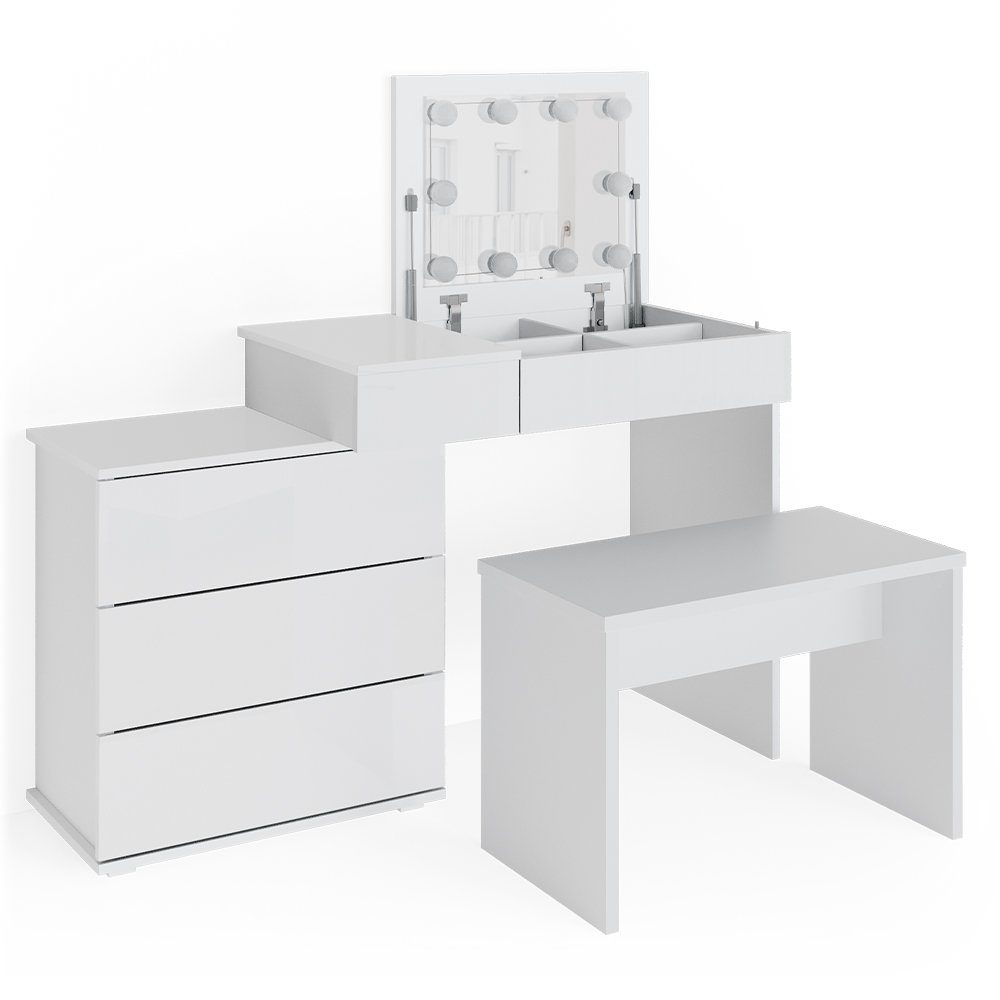 Vicco Schminktisch Lotos, Weiß, 117 cm günstig online kaufen